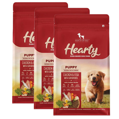 huft-hearty-oven-baked-chicken-fish-with-superfoods-puppy-dog-dry-food 3x250g