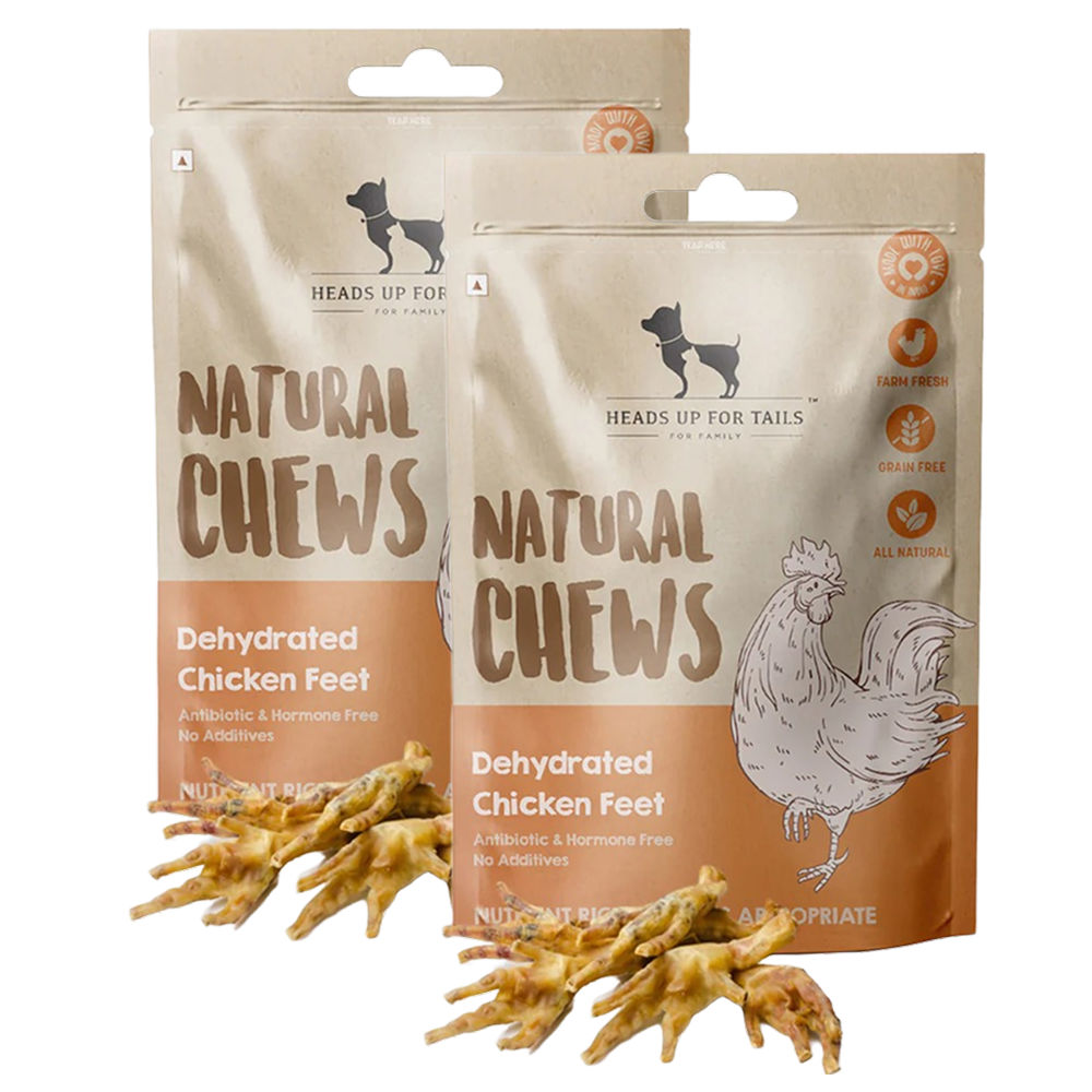 huft-saras-dehydrated-chicken-neck-feet-dog-treats 2x80g