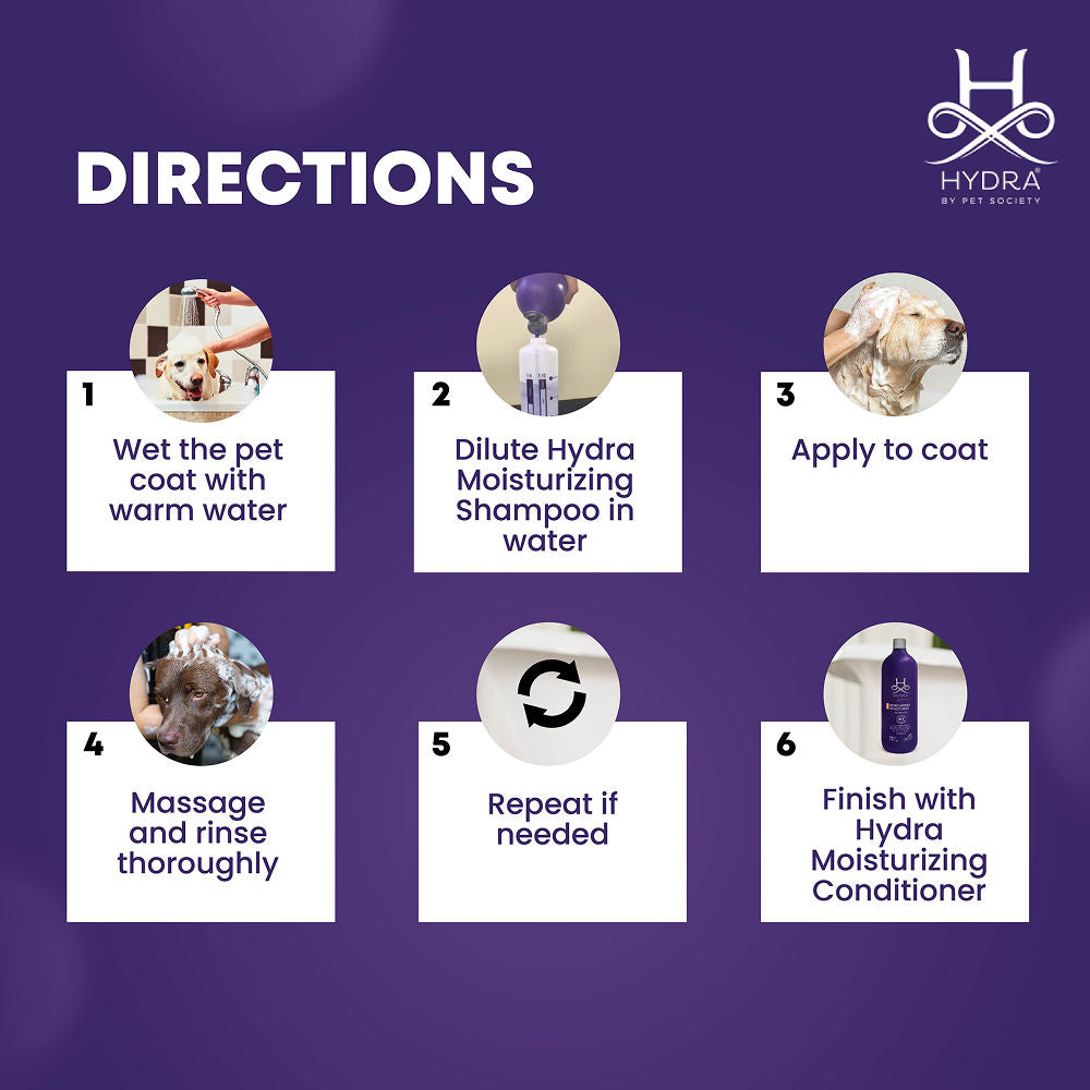 Hydra Groomers Champu Hidratante Moisturizing Shampoo for Cats & Dogs — in use
