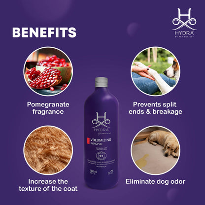 Hydra Groomers Fluffy or Double Coat Volumizing Shampoo for Cats & Dogs — back view