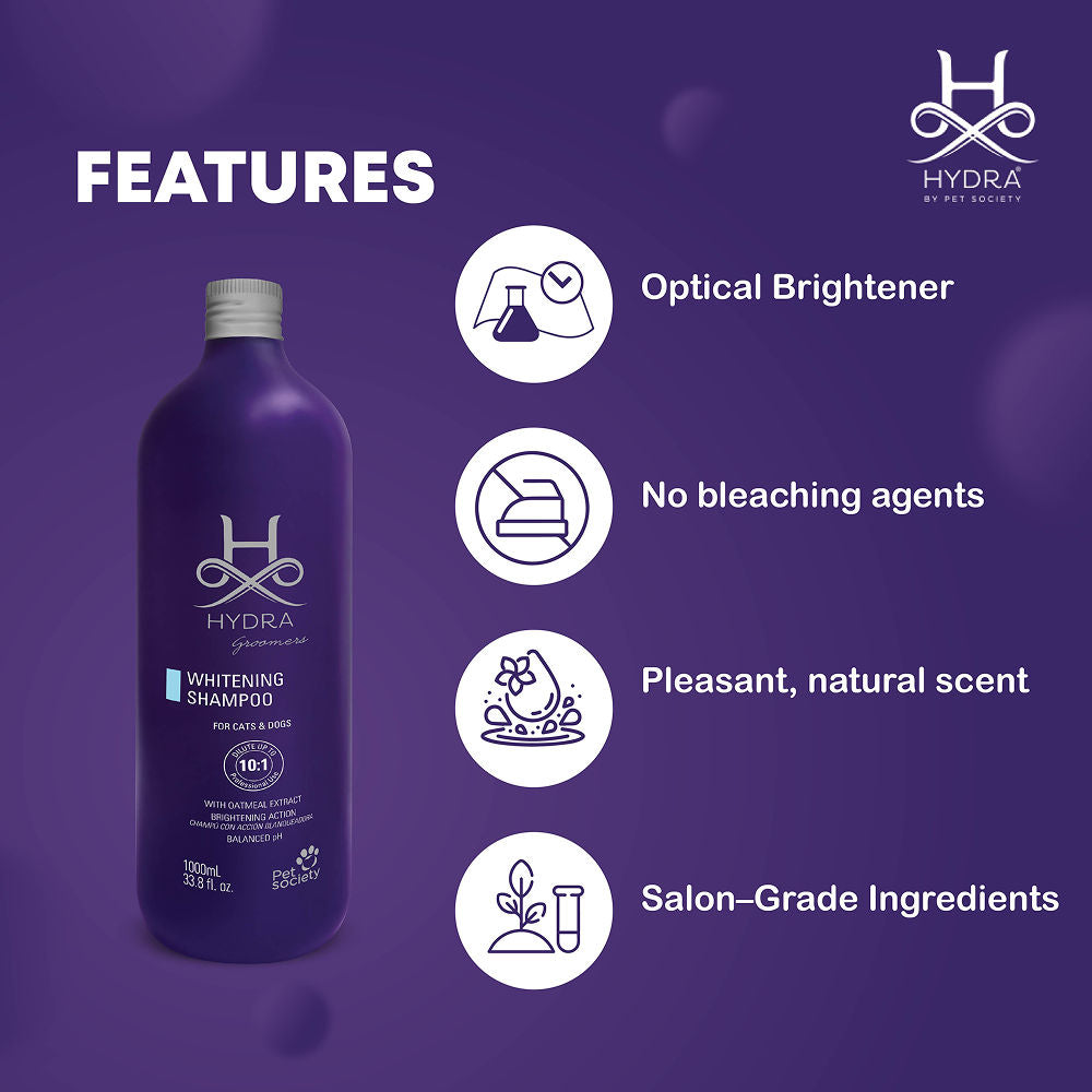Hydra Groomers Oatmeal Extract Whitening Shampoo for Cats & Dogs — back view
