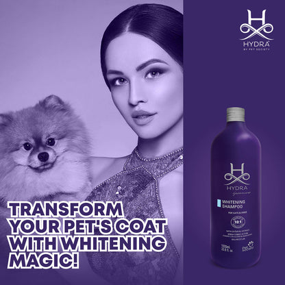 Hydra Groomers Oatmeal Extract Whitening Shampoo for Cats & Dogs — in use