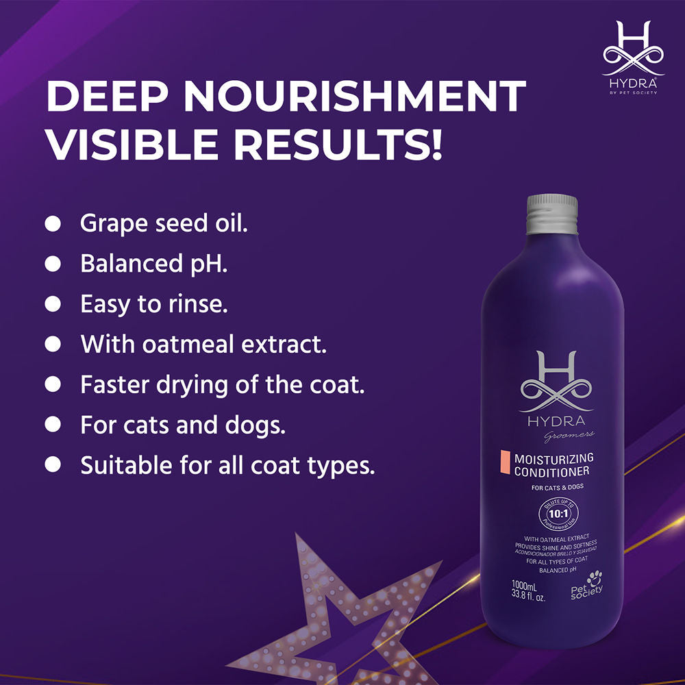 Hydra Groomers Oatmeal Moisturizing Conditioner for Cats & Dogs — in use