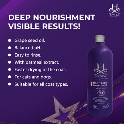 Hydra Groomers Oatmeal Moisturizing Conditioner for Cats & Dogs — in use