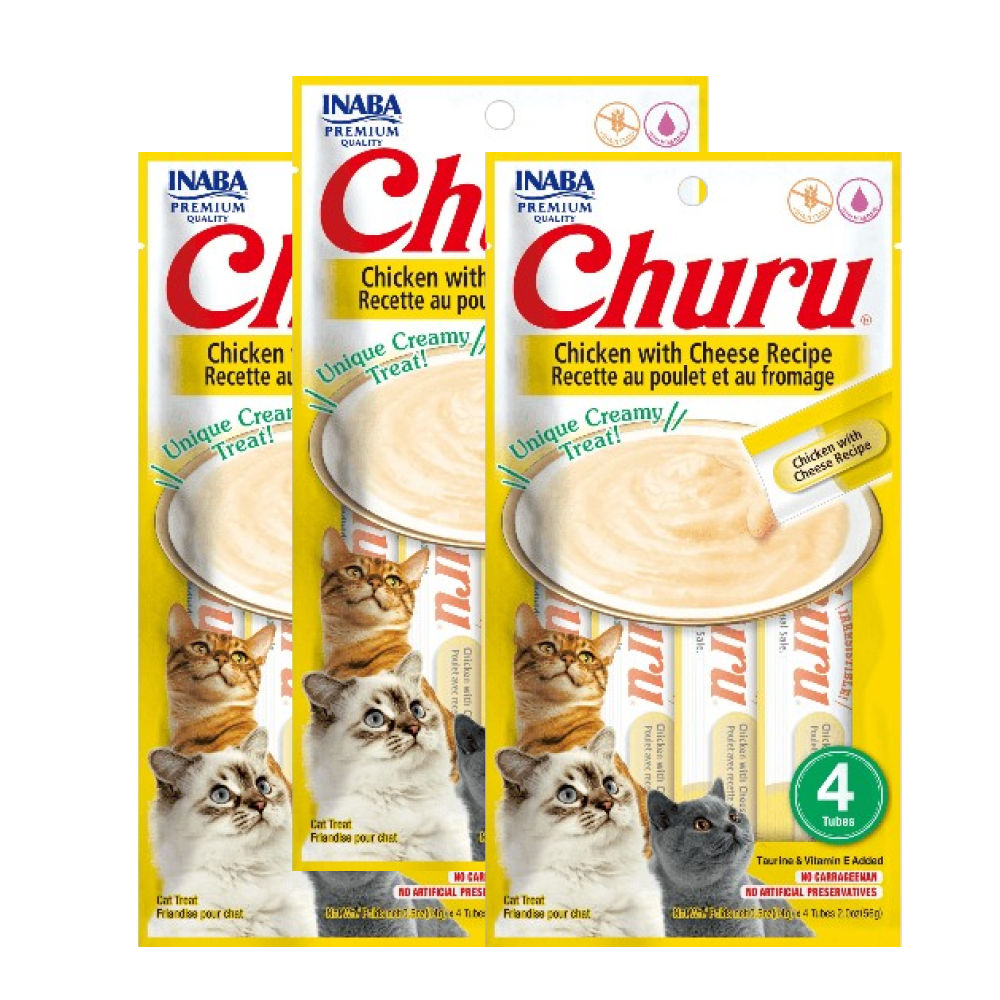 INABA Churu Chicken with Cheese Cat Treats — back view