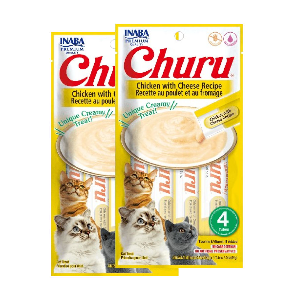 INABA Churu Chicken with Cheese Cat Treats — detail shot