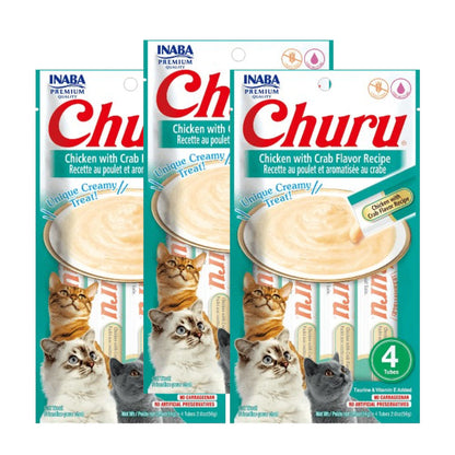 INABA Churu Chicken with Crab Creamy Cat Treats — back view