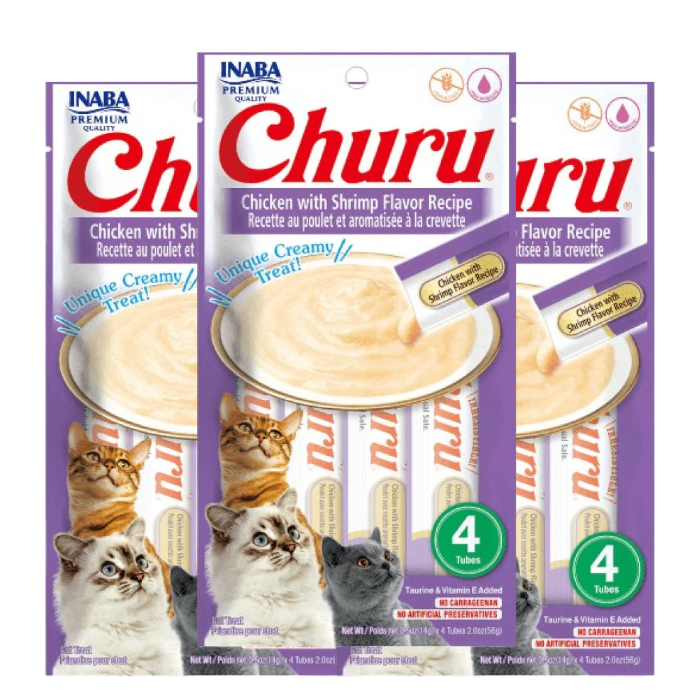 INABA Churu Chicken with Shrimp Creamy Cat Treats — back view