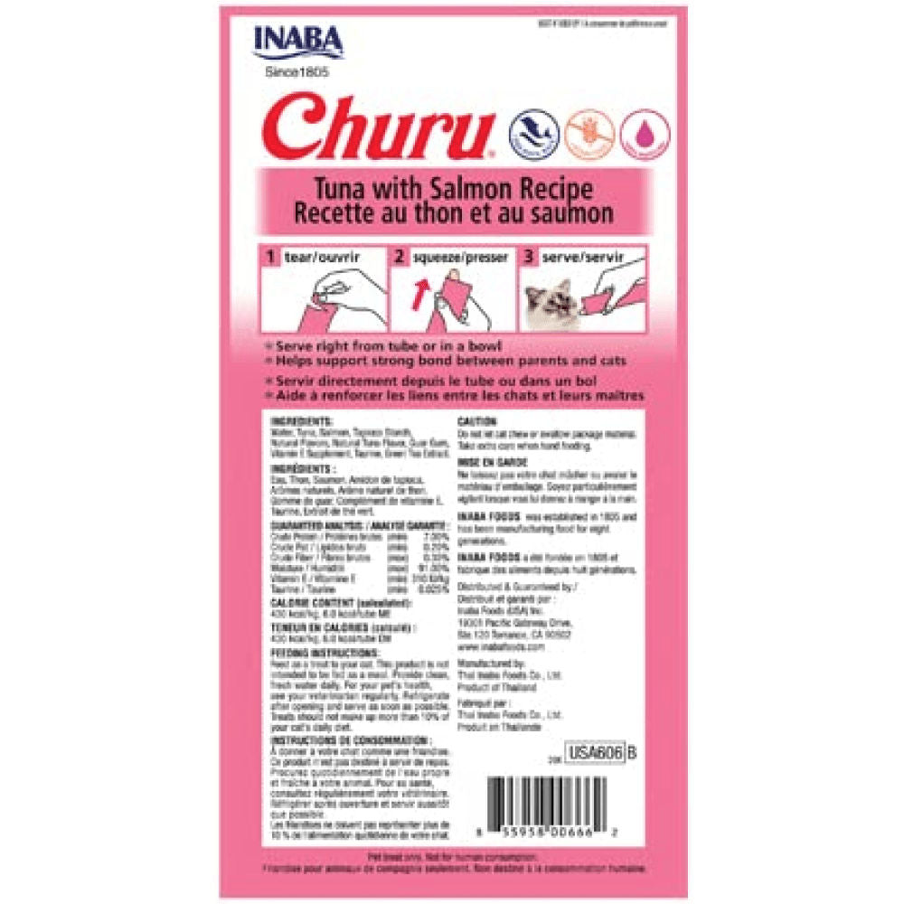 INABA Churu Tuna with Salmon Cat Treats — side view