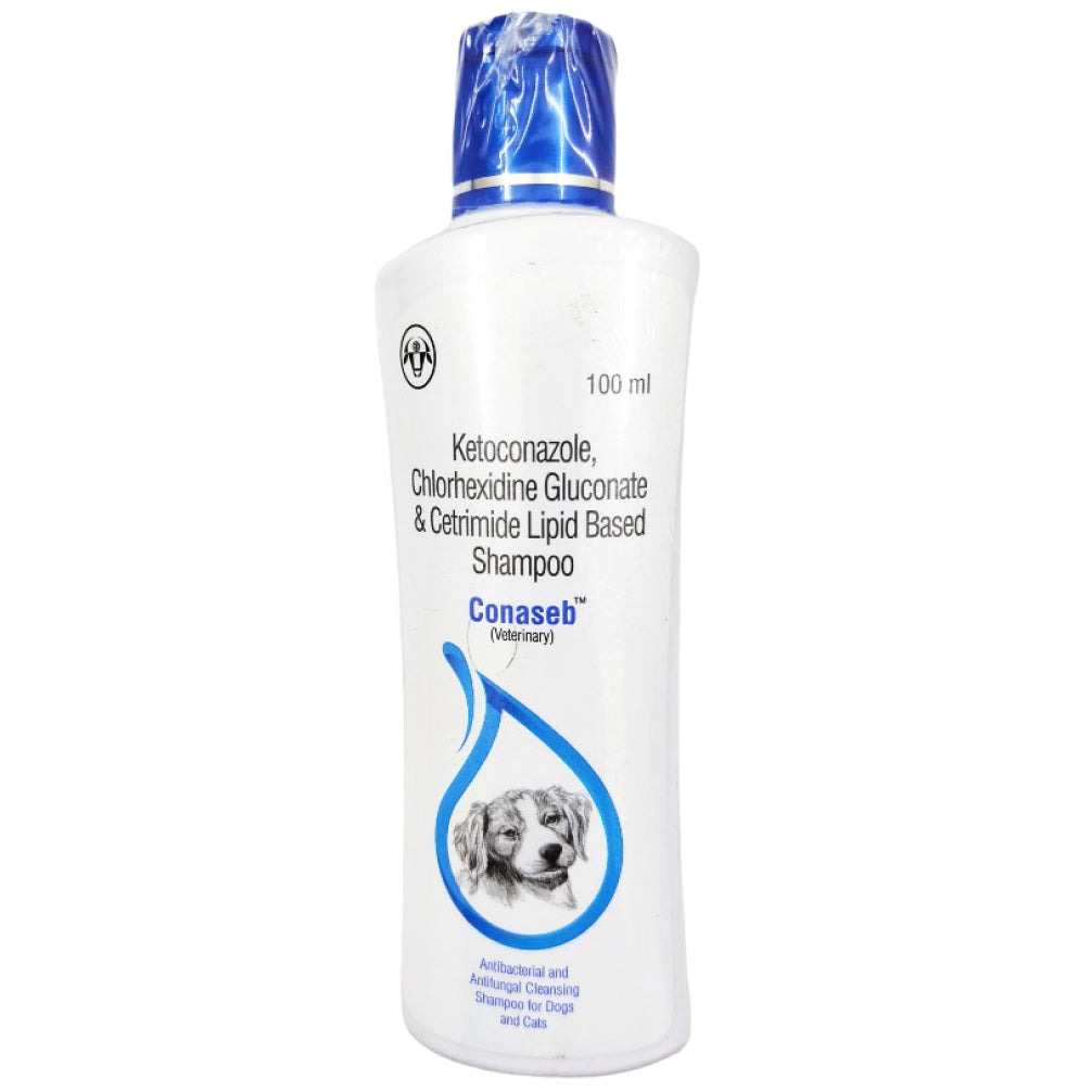 Intas Conaseb Antibacterial Antifungal Shampoo for Dogs & Cats — side view
