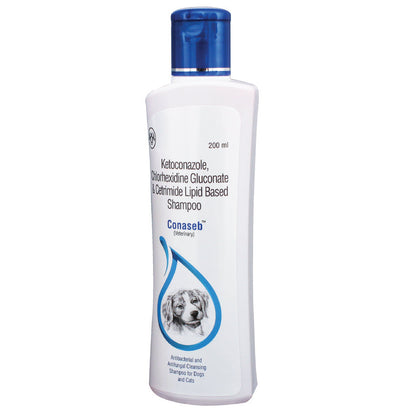 Intas Conaseb Antibacterial Antifungal Shampoo for Dogs & Cats — back view