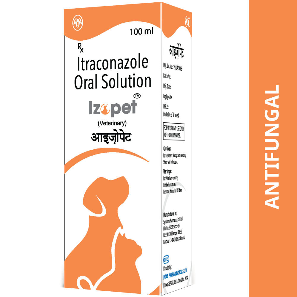 Intas Izopet Itraconazole Syurp For Dogs And Cats 100Ml