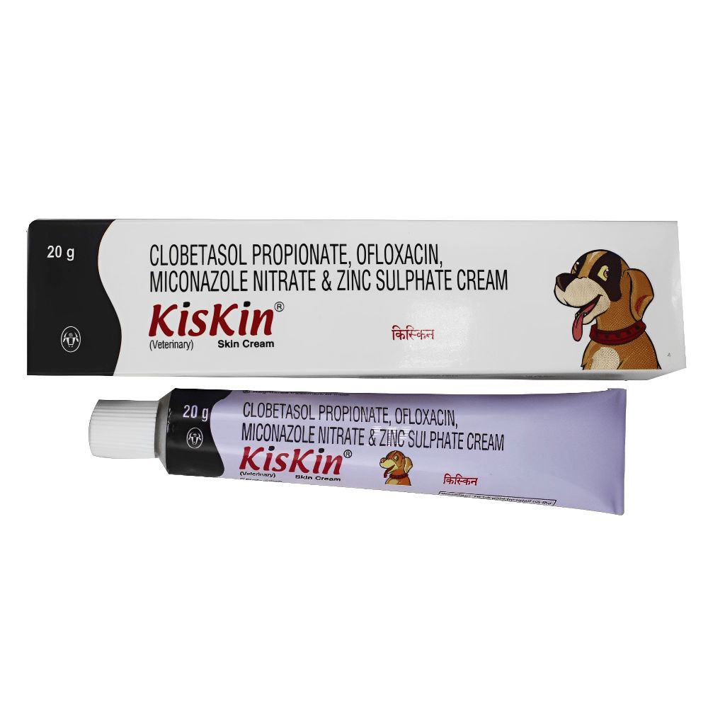Intas Kiskin Ointment (Cream) (Corticosteroid) for Dogs and Cats — side view