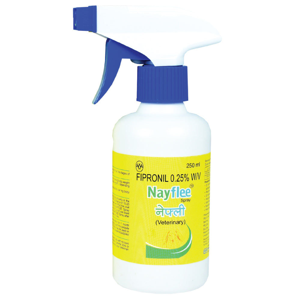 Intas Nayflee Fipronil Spray for Dogs and Cats — side view