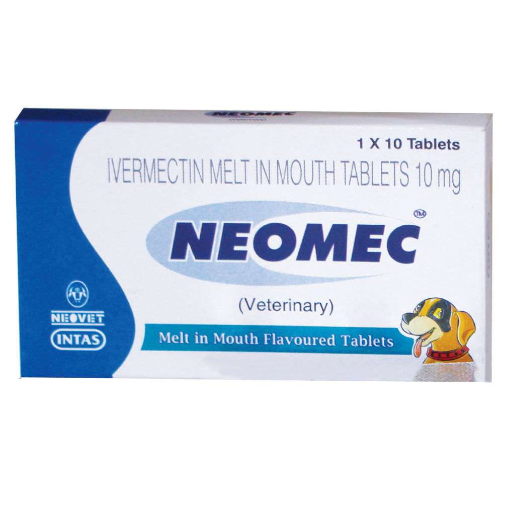 Intas Neomec (Ivermectin) 10mg Tablets for Dogs — side view