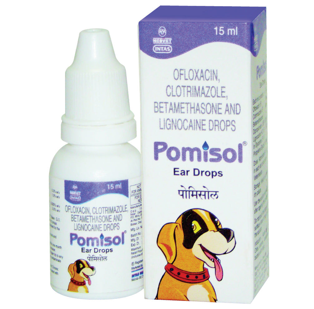 Intas Pomisol Ear Drops for Dogs & Cats — back view