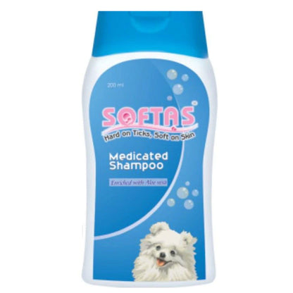 Intas Softas Tick & Flea Medicated Shampoo for Dogs — side view