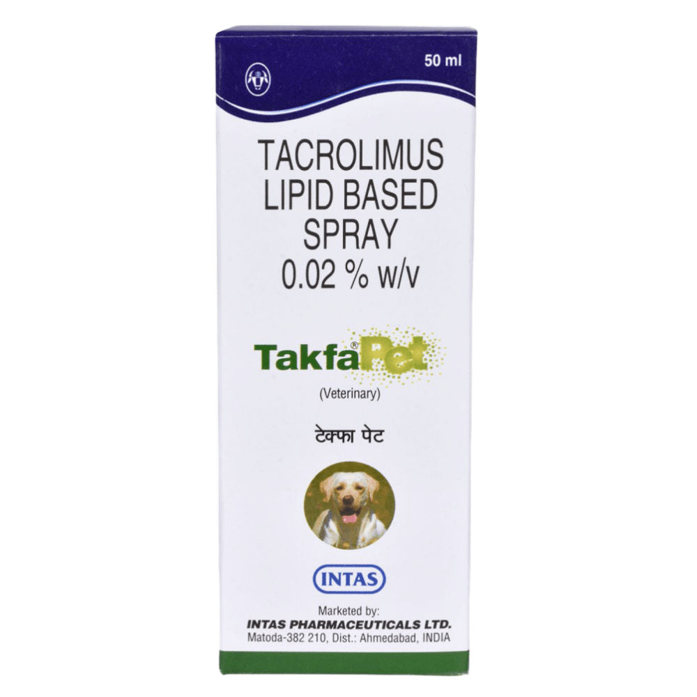 Intas Takfa Pet Spray (Tacrolimus) for Dogs — side view