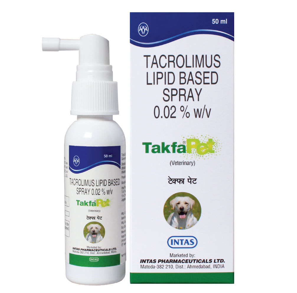 Intas Takfa Pet Spray (Tacrolimus) for Dogs — back view