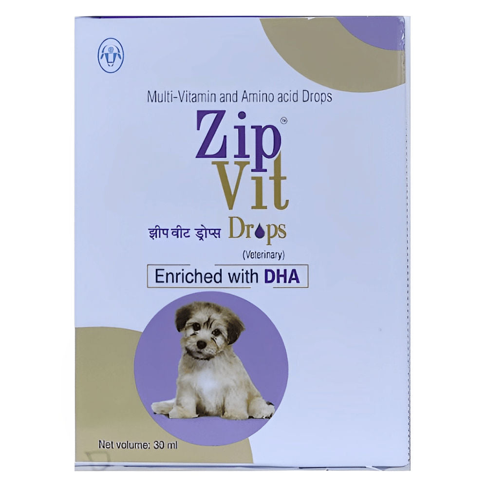 Intas Zipvit Drops Multi Vitamin Supplement for Puppies and Kitten — side view