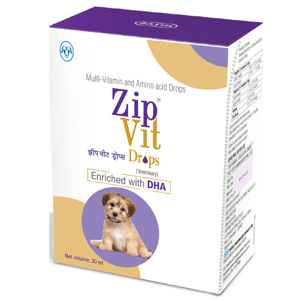 Intas Zipvit Drops Multi Vitamin Supplement for Puppies and Kitten — back view