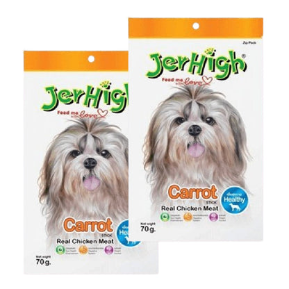 JerHigh Chicken Carrot Dog Treats — in use