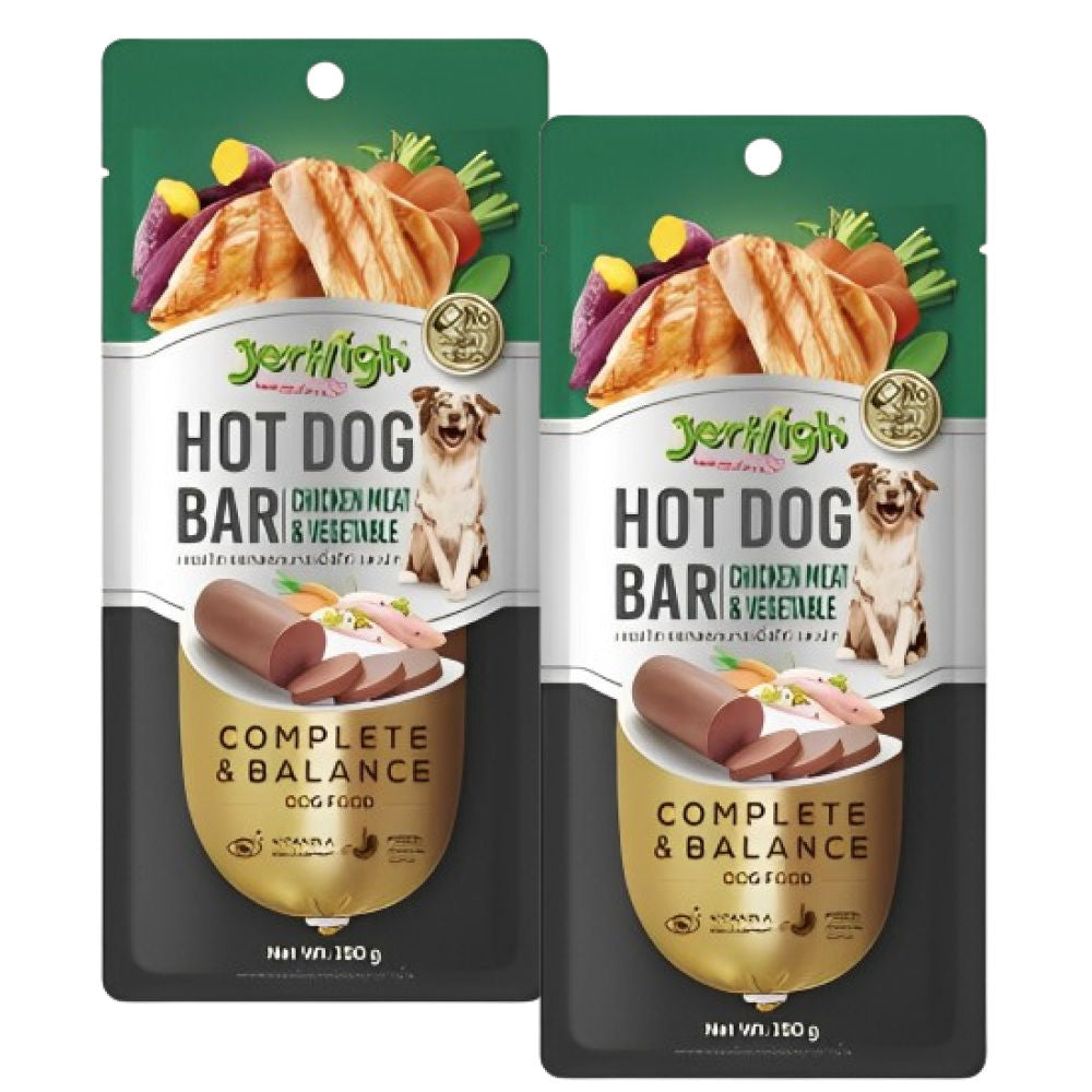jerhigh-hot-dog-chicken-vegetable-bar-dog-treat 2x150g