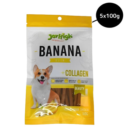 JerHigh Banana Stick Dog Treats — side view