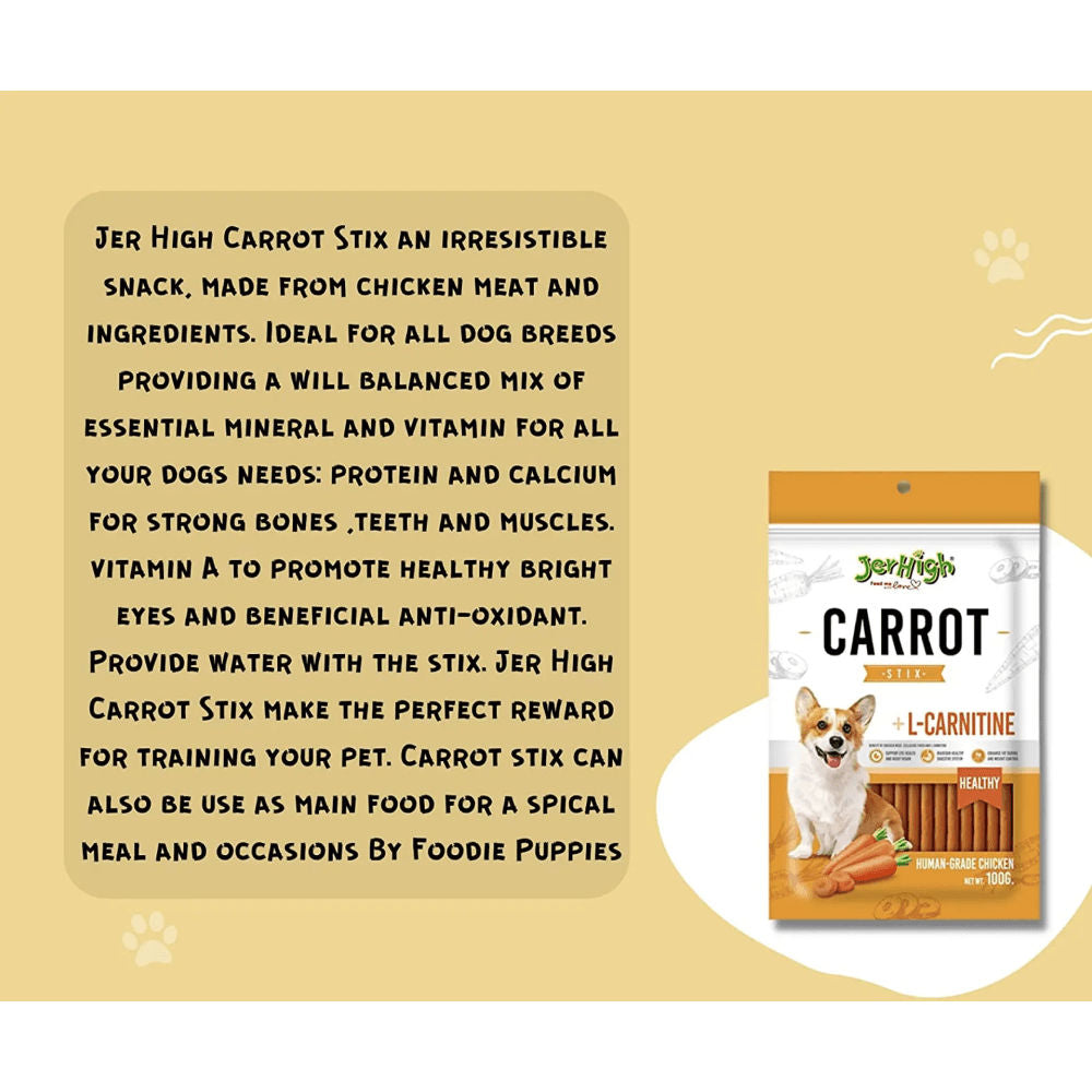 JerHigh Carrot Sticks Dog Treats — detail shot