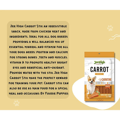JerHigh Carrot Sticks Dog Treats — detail shot