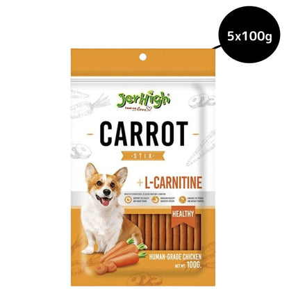 JerHigh Carrot Sticks Dog Treats — in use