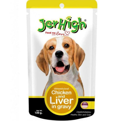 JerHigh Chicken And Liver in Gravy Dog Wet Food — side view