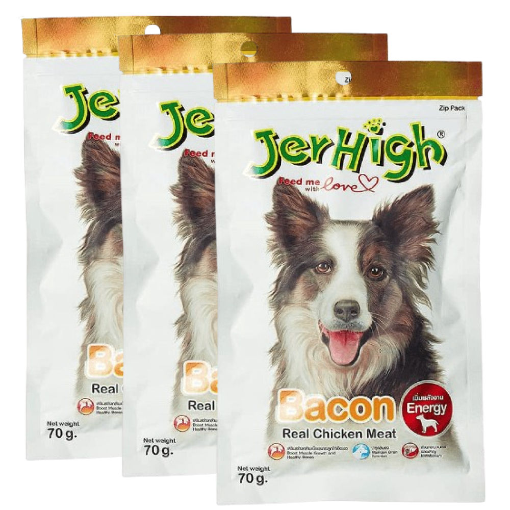 JerHigh Chicken Bacon Dog Treat — detail shot