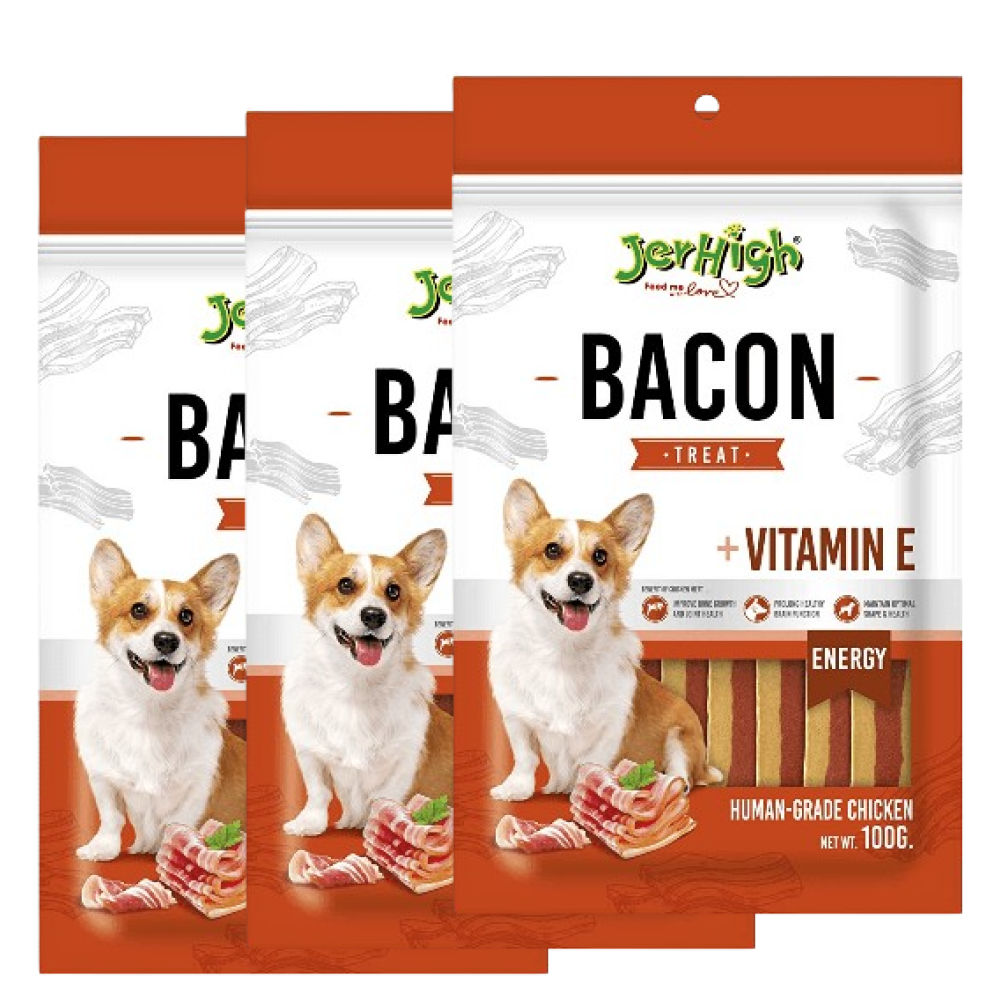JerHigh Chicken Bacon Dog Treats — back view