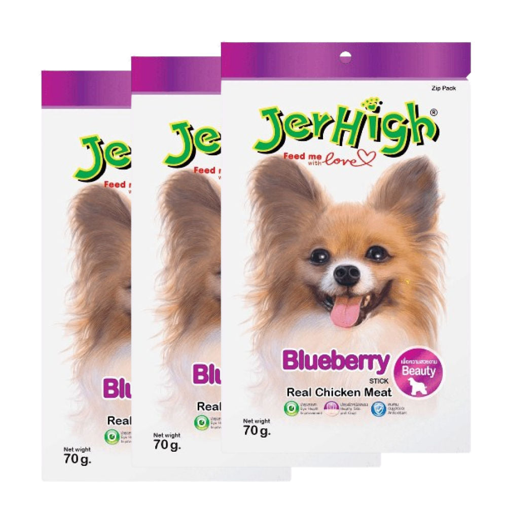JerHigh Chicken Blueberry Dog Treat — back view