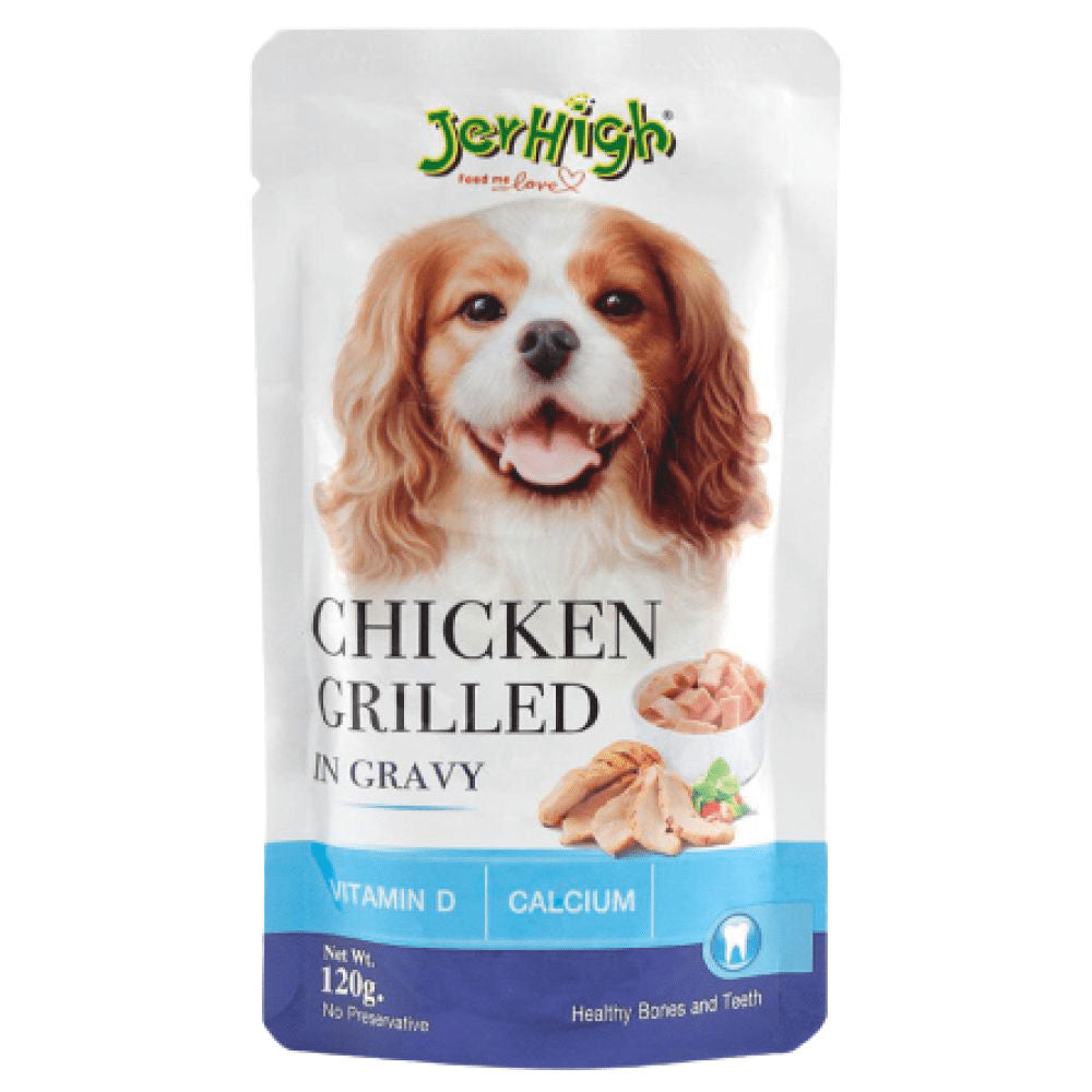 JerHigh Chicken Grilled in Gravy Dog Wet Food — side view