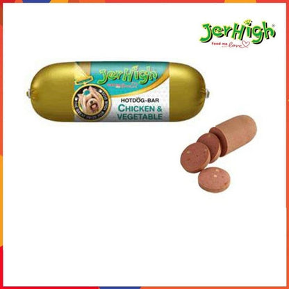 JerHigh Chicken & Vegetable Hot Dog Bar Dog Treats — back view