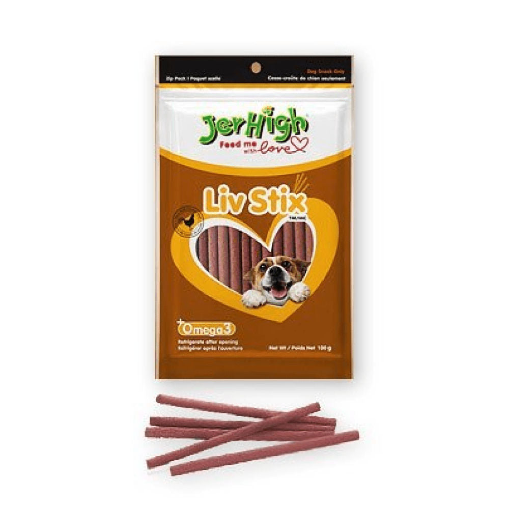 JerHigh Liver Stix Dog Treats — side view