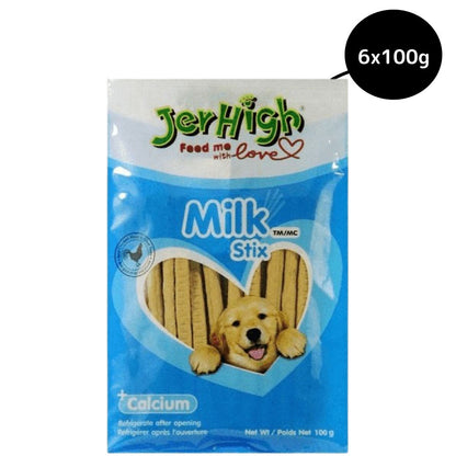 JerHigh Milky Sticks Dog Treats — in use