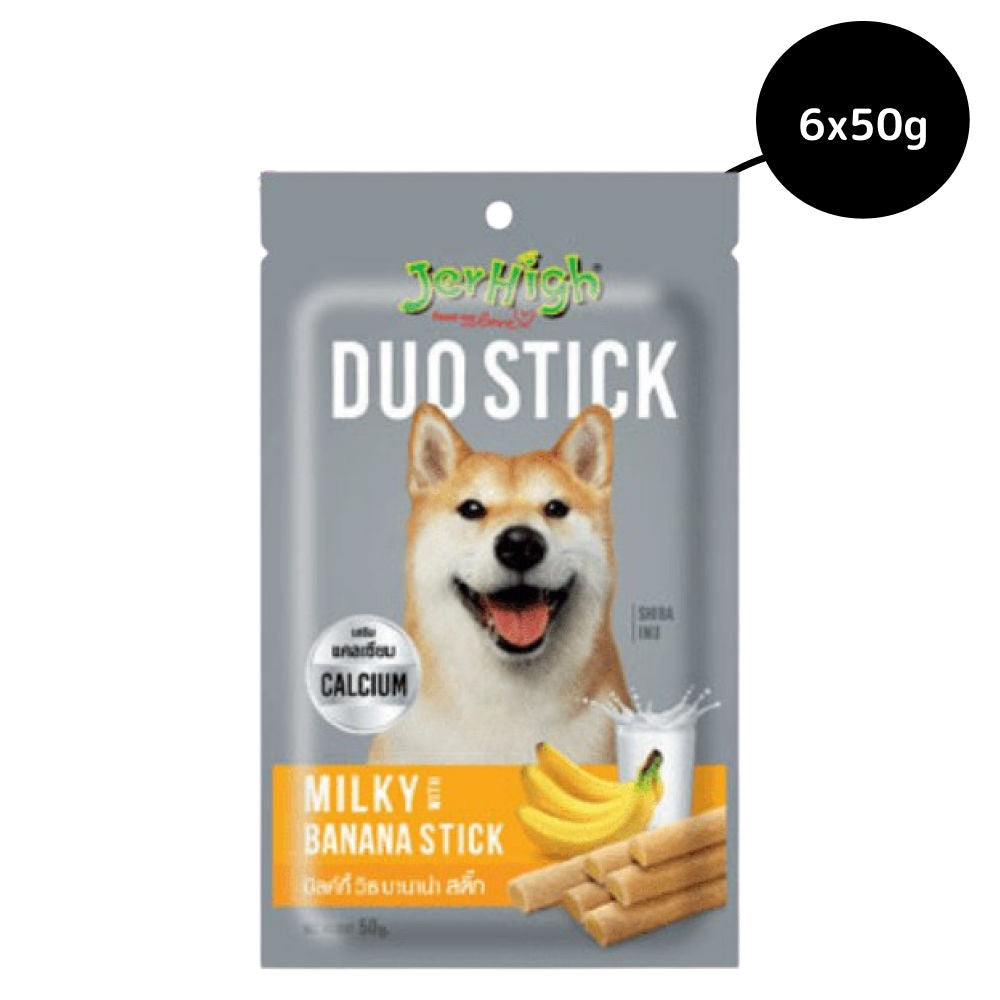 JerHigh Milky With Banana Duo Stick Dog Treats — back view