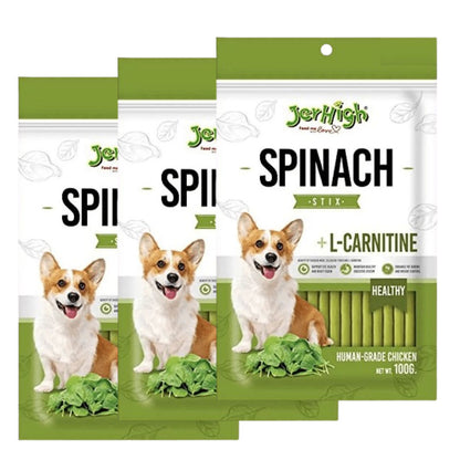 JerHigh Spinach Stix Dog Treats — back view