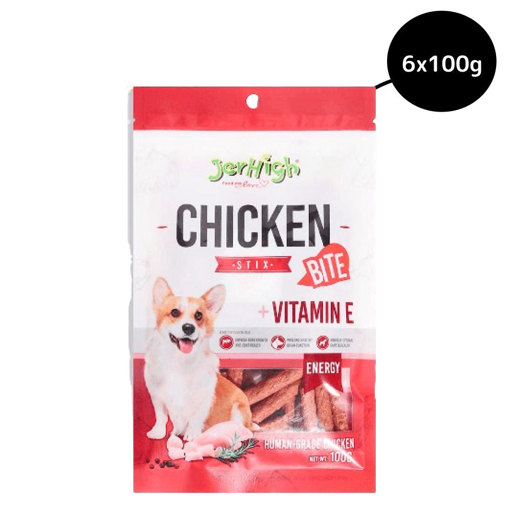 JerHigh Stix Bites Dog Treats — in use