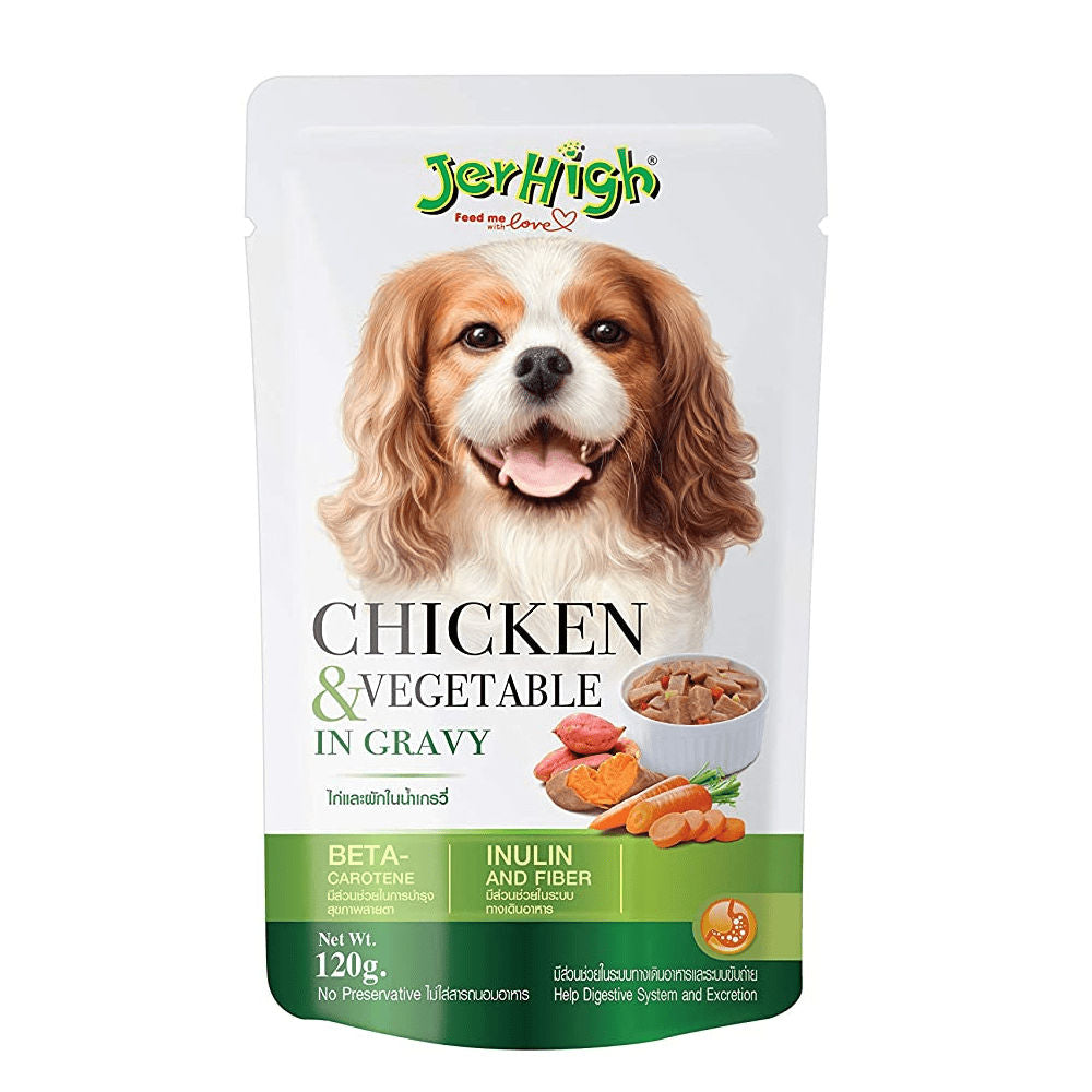 JerHigh Vegetable and Chicken in Gravy Dog Wet Food — side view