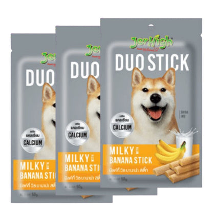 JerHigh Milky With Banana Duo Stick Dog Treats — detail shot