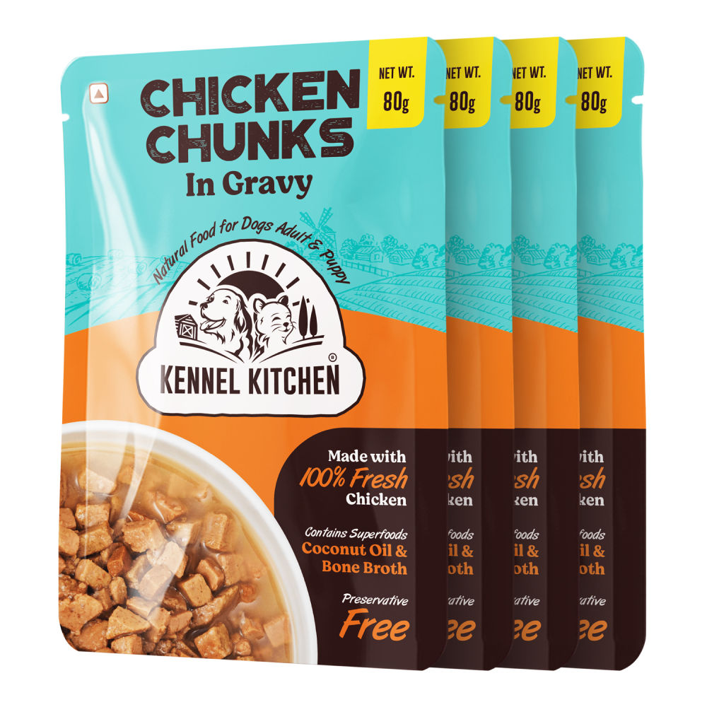 kennel-kitchen-chicken-chunks-in-gravy-puppy-adult-wet-dog-food 4x80g