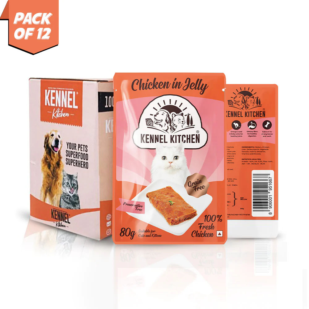 kennel-kitchen-chicken-in-jelly-pouch-kitten-adult-wet-cat-food 12x80g