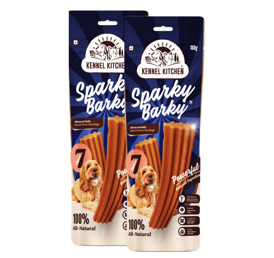 kennel-kitchen-chicken-sparky-barky-dental-dog-treats 2x180g