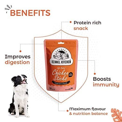 Kennel Kitchen Chicken Stick with Flaxseed Dog Treats — in use