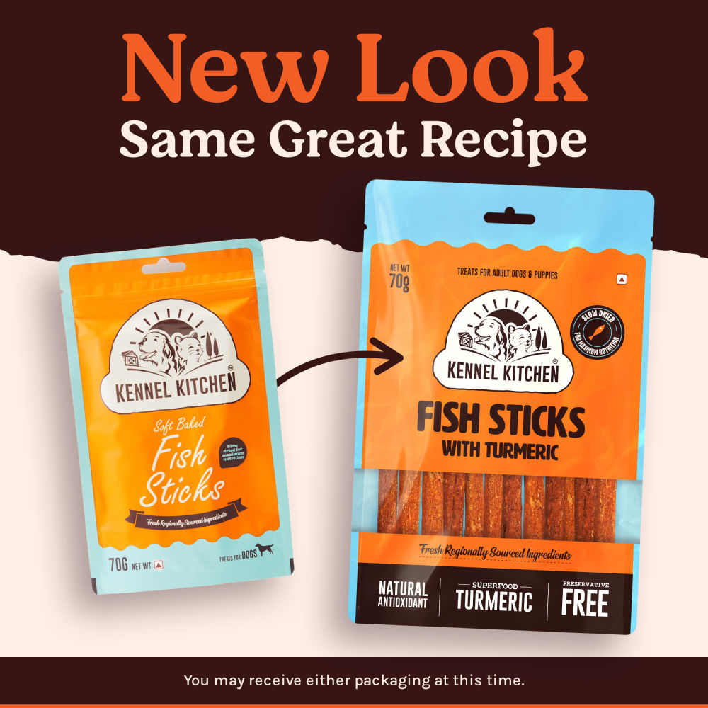 Kennel Kitchen Fish Sticks with Turmeric Dog Treats — side view
