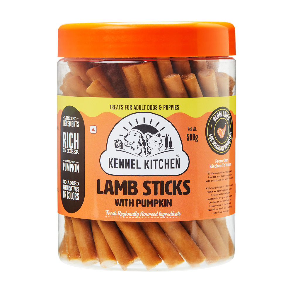 kennel-kitchen-soft-lamb-with-pumpkin-stick-dog-treats 500g
